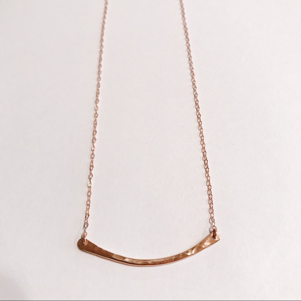 Made by Mary Rose Gold Hammered Crescent Necklace